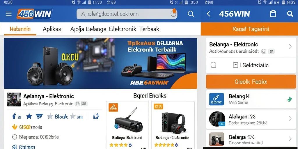 Antarmuka aplikasi 456WIN memudahkan belanja elektronik online.