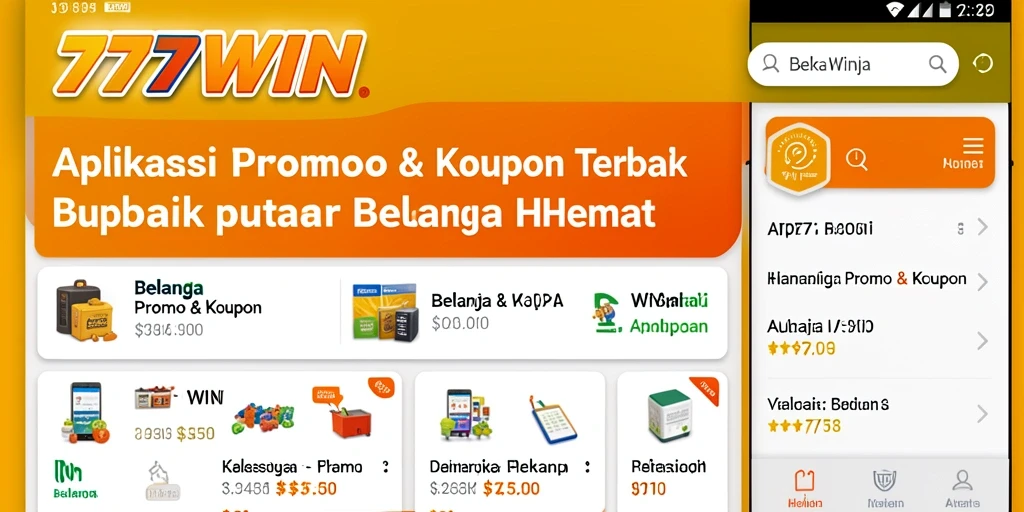 Tampilan antarmuka aplikasi 777WIN yang memudahkan pencarian kupon.