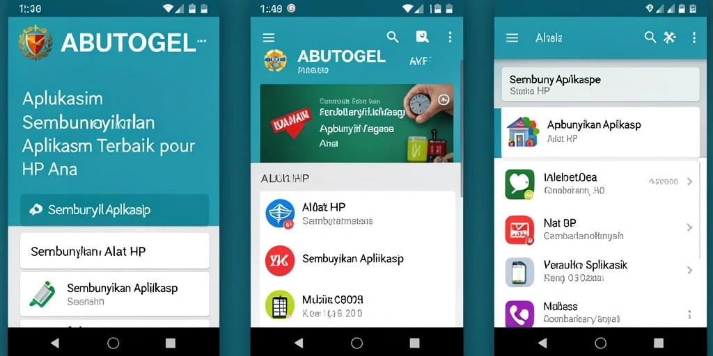 Tampilan antarmuka ABUTOGEL yang sederhana dan efektif untuk menyembunyikan aplikasi.