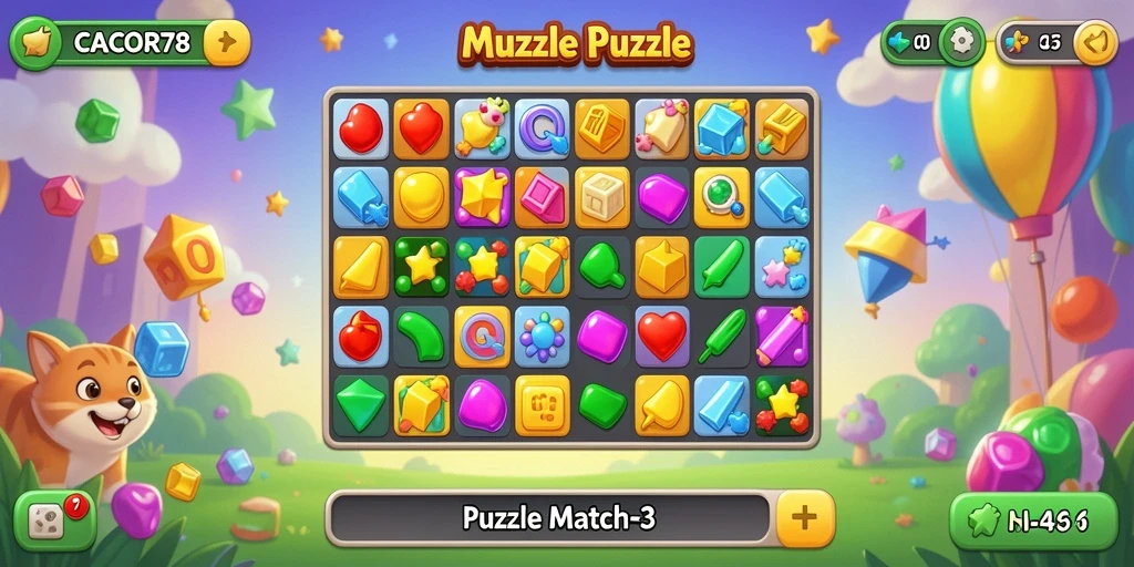 Antarmuka menarik dari game Puzzle Match-3 CACOR78