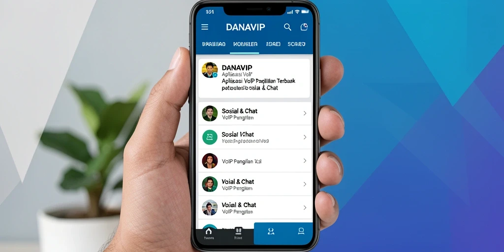 Tampilan antarmuka aplikasi DANAVIP untuk VoIP Panggilan yang intuitif.