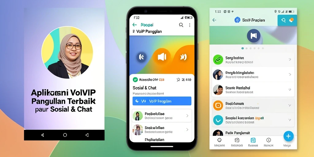 Antarmuka aplikasi VoIP Panggilan F32 yang modern dan intuitif.