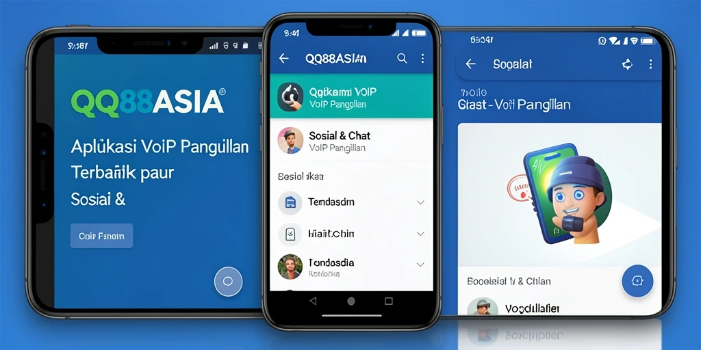 Antarmuka utama QQ88ASIA menampilkan fitur VoIP Panggilan yang mudah diakses.