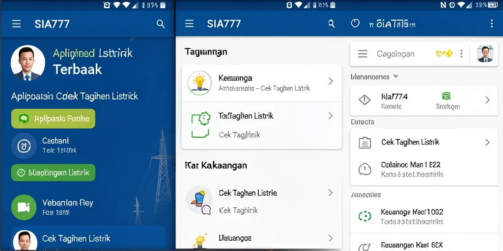 Antarmuka SIA777 menampilkan informasi tagihan listrik secara jelas dan ringkas.