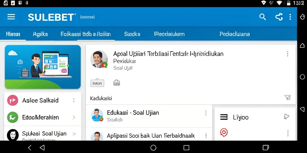 Antarmuka SULEBET yang sederhana dengan berbagai soal ujian.