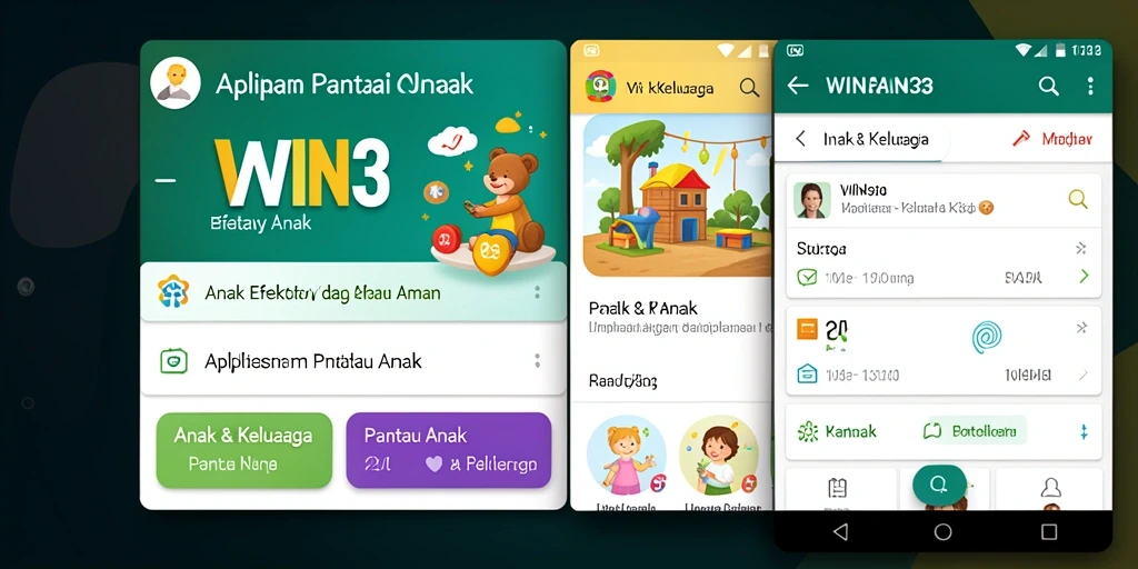 Screenshot aplikasi WIN33 dengan tampilan fitur Pantau Anak yang intuitif.